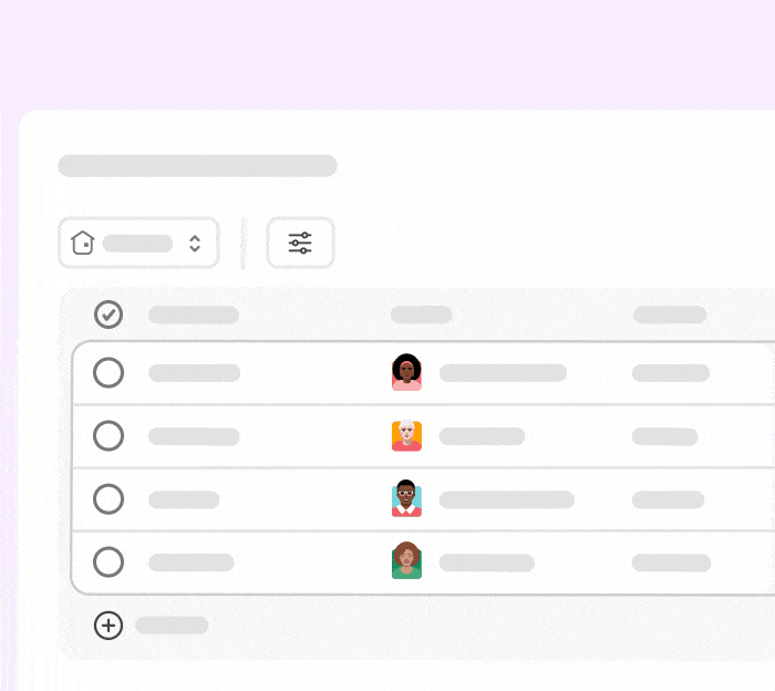 Animated GIF showing list in Slack with a subtask, an assignee, and a due date